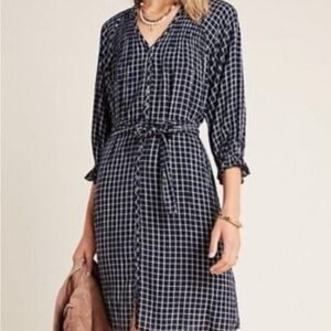Anthropologie Maeve Women's Sara Smocked Shirtdress Size XSMALL